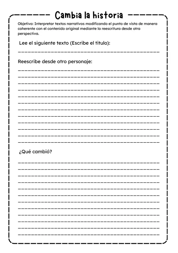 Reescritura de textos: cambia la historia (ficha)