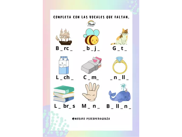 Completa con las vocales que faltan.