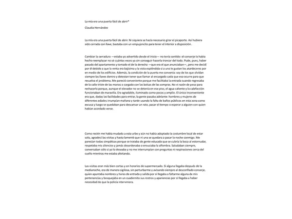 Actividad "La mía era una puerta fácil de abrir"