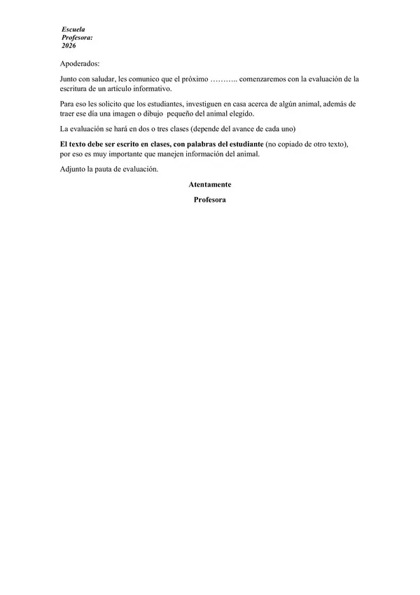 Creación de un artículo informativo 