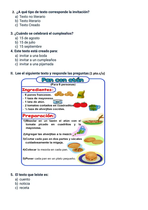 Evaluación semestral final  de lenguaje  1° básico 