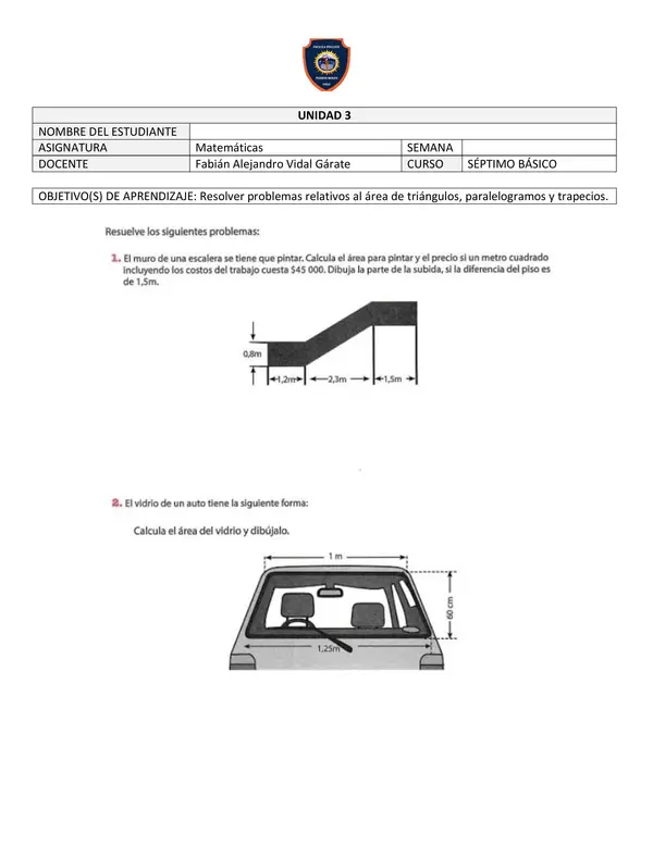 Resolver problemas relativos al área de triángulos, paralelogramos y trapecios.