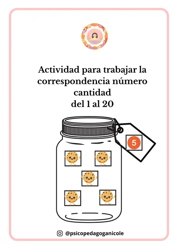 Correspondencia Número-Cantidad del 1 al 20