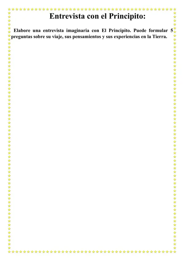 El Principito – material para trabajar el libro y usar la escritura creativa