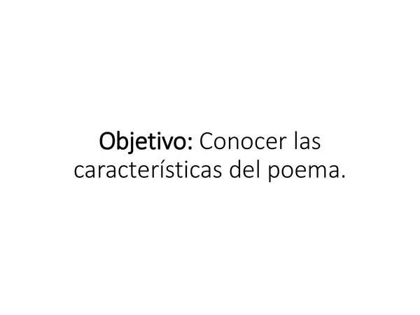 El poema y sus características, Segundo básico.
