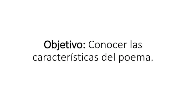El poema y sus características, Segundo básico.