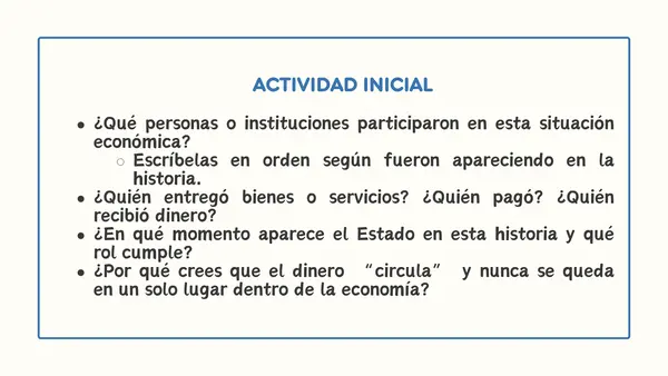 Los agentes económicos y sus interacciones | Primero medio