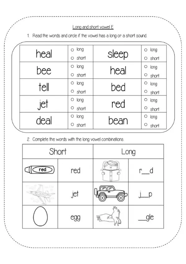 Long  and Short Vowel Sounds