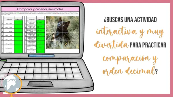 Comparar y ordenar decimales Rompecabezas Misterioso