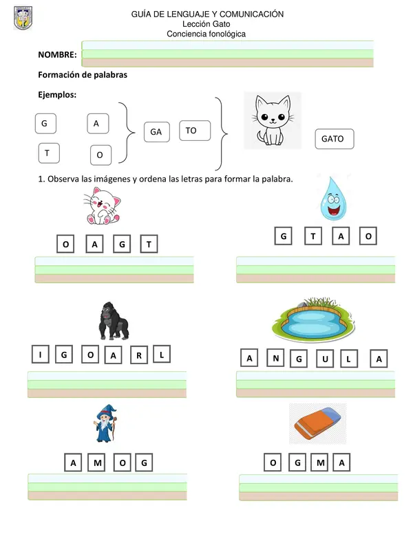 guia metodo matte leccion gato, conciencia fonologica
