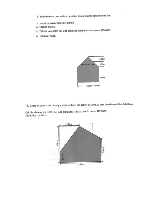 Resolver problemas relativos al área de triángulos, paralelogramos y trapecios.