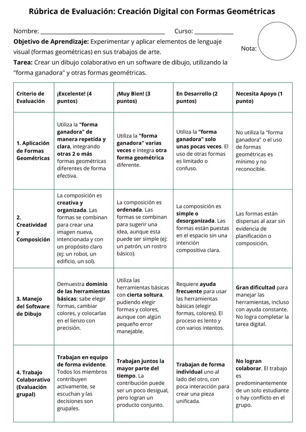 Artes Visuales, Unidad 4, Formas geométricas