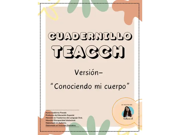 Cuadernillo TEACCH "Conociendo mi cuerpo"