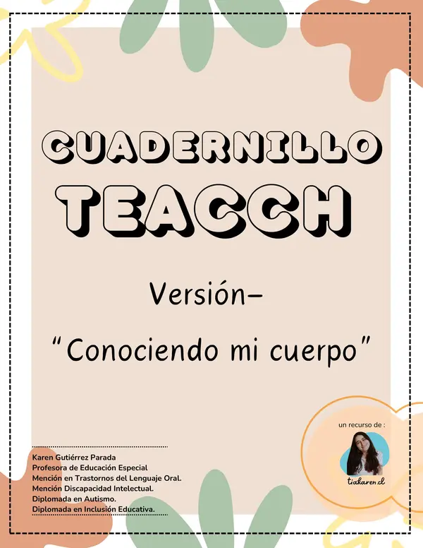 Cuadernillo TEACCH "Conociendo mi cuerpo"