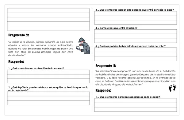 Guía de trabajo - ¿Quién cometió el crimen? 
