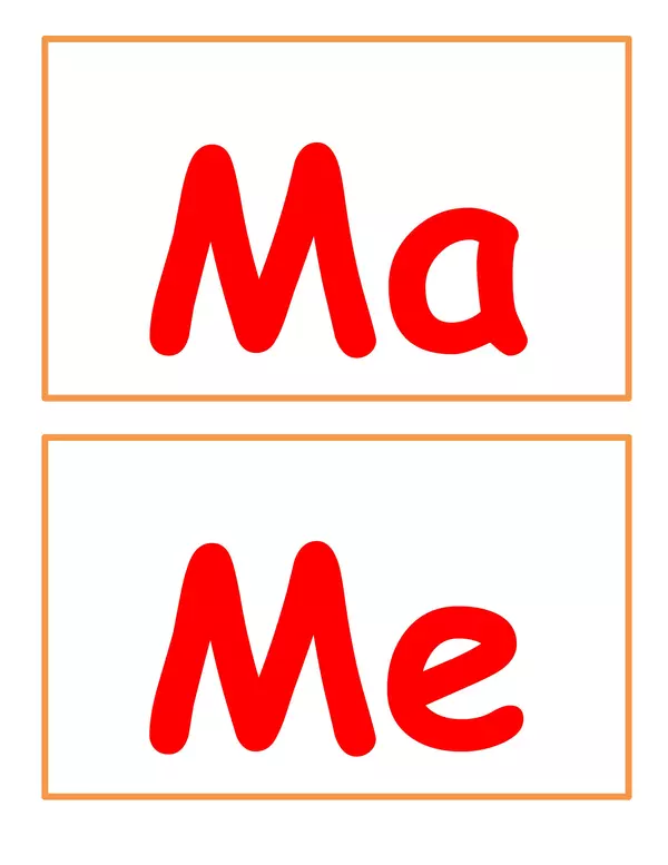 Fichas de trabajo consonante "M" 