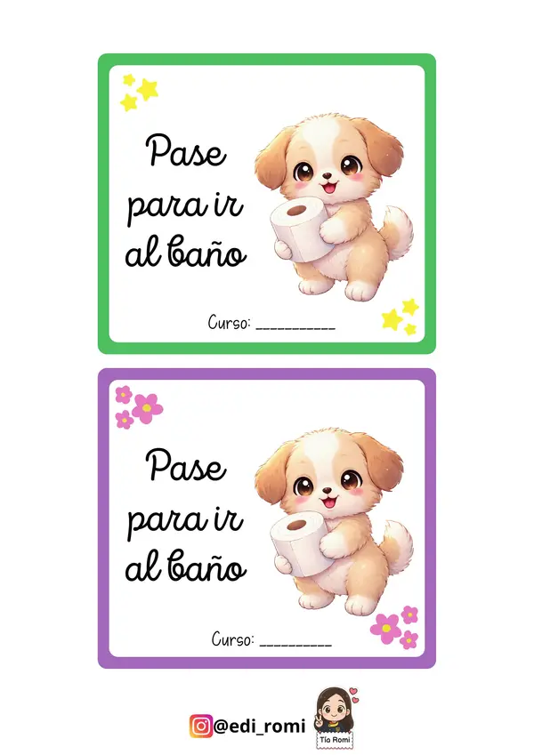 Pase para ir al baño 