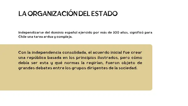 Presentación La organización de la república