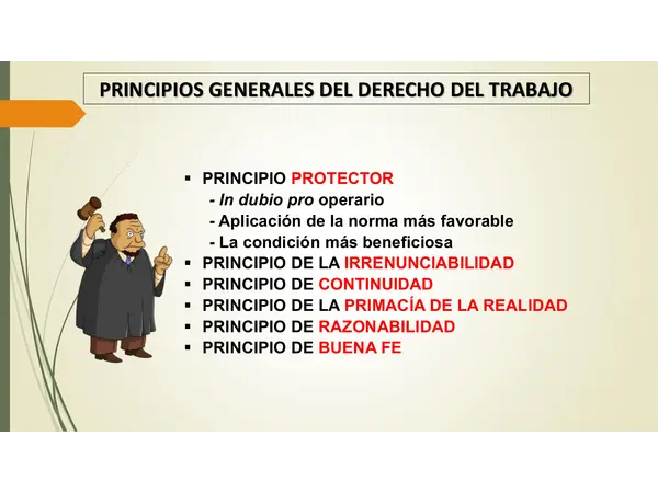 Principios Generales del Derecho del Trabajo