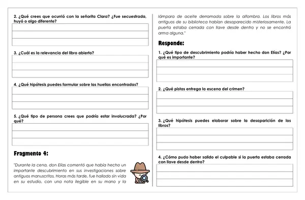 Guía de trabajo - ¿Quién cometió el crimen? 