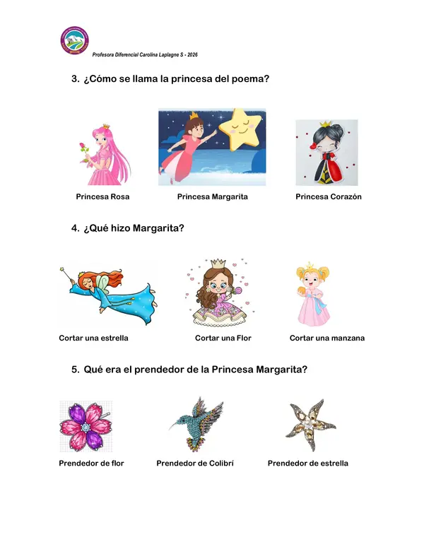 Evaluación Lectura " A Margarita" de Rubén Darío