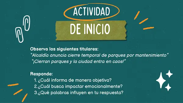 Titulares informativos y sensacionalistas 