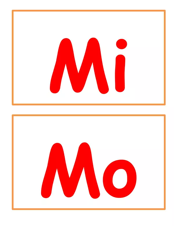 Fichas de trabajo consonante "M" 