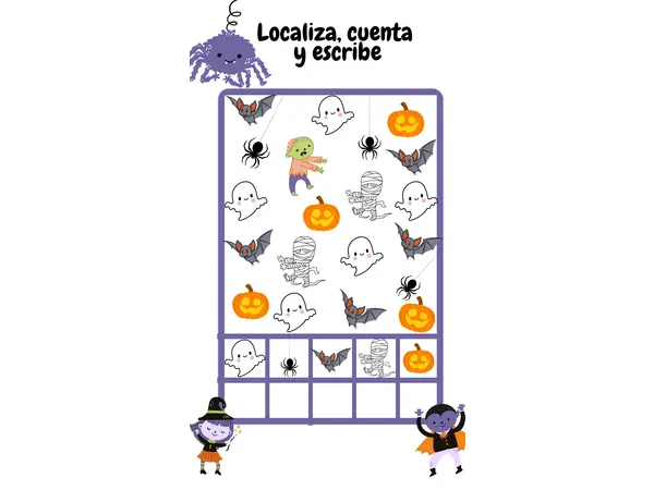 Localiza, cuenta y escribe