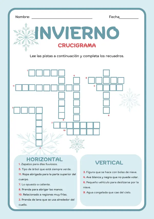 Crucigrama Educativo: Aprende Jugando