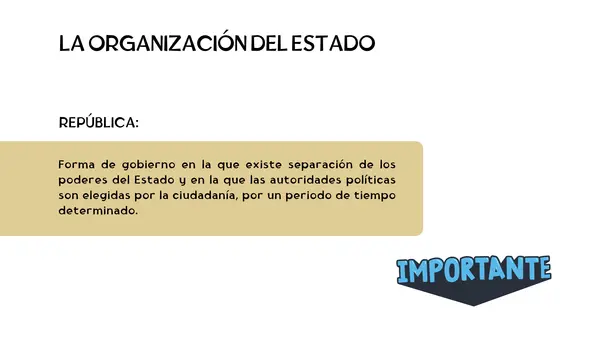Presentación La organización de la república