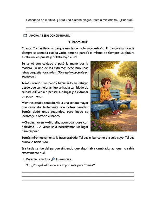 reforzamos estrategias de comprensión lectora. 