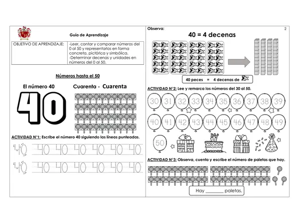 Números del 40 al 50