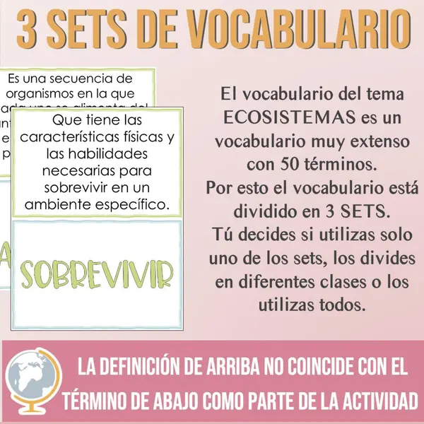 Ecosistemas Vocabulario Búsqueda del Tesoro