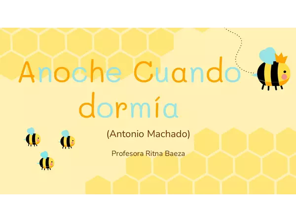 PowerPoint editable poema Anoche cuando dormía de Antonio Machado