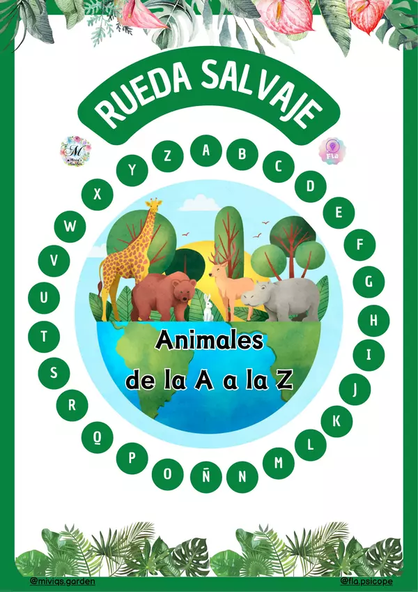 Animales Salvajes de la A a la Z (PDF + flashcards)