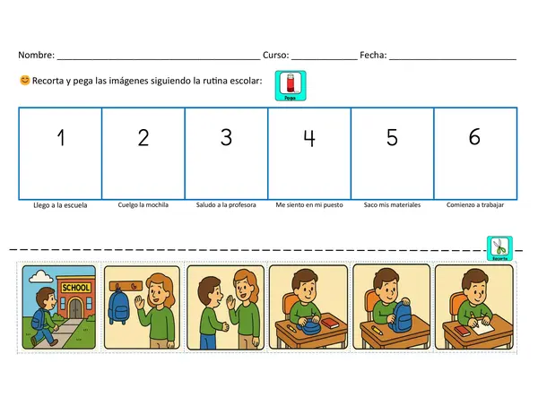 Guía de rutina escolar.
