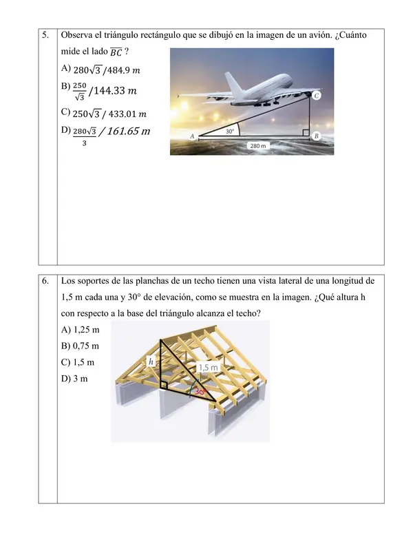 Evaluación trigonometría segundo medio