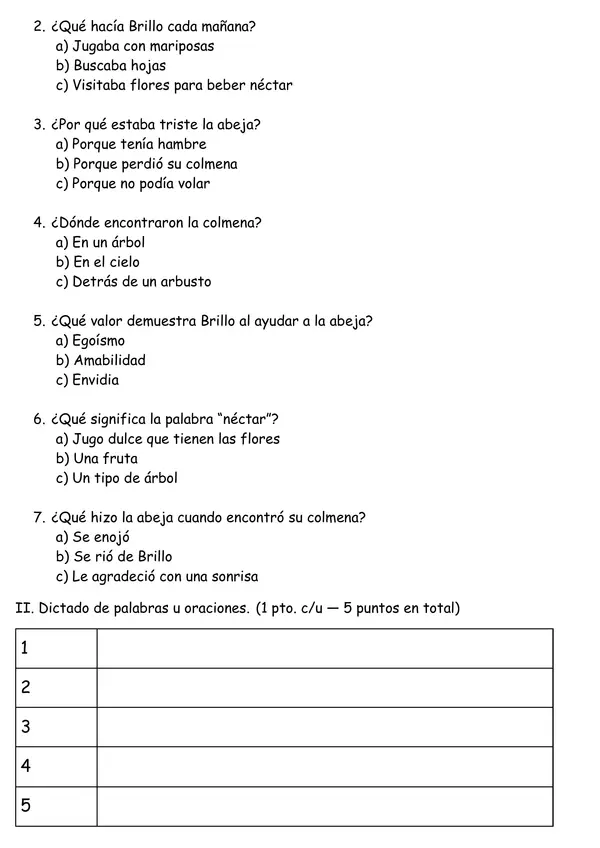 Evaluacion diagnóstica segundo básico lenguaje