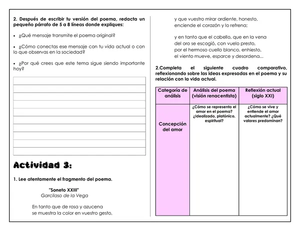 Guía de trabajo - Movimiento Literario del renacimiento