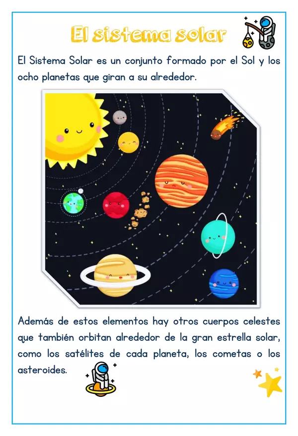 Fichas sobre el Sistema Solar.