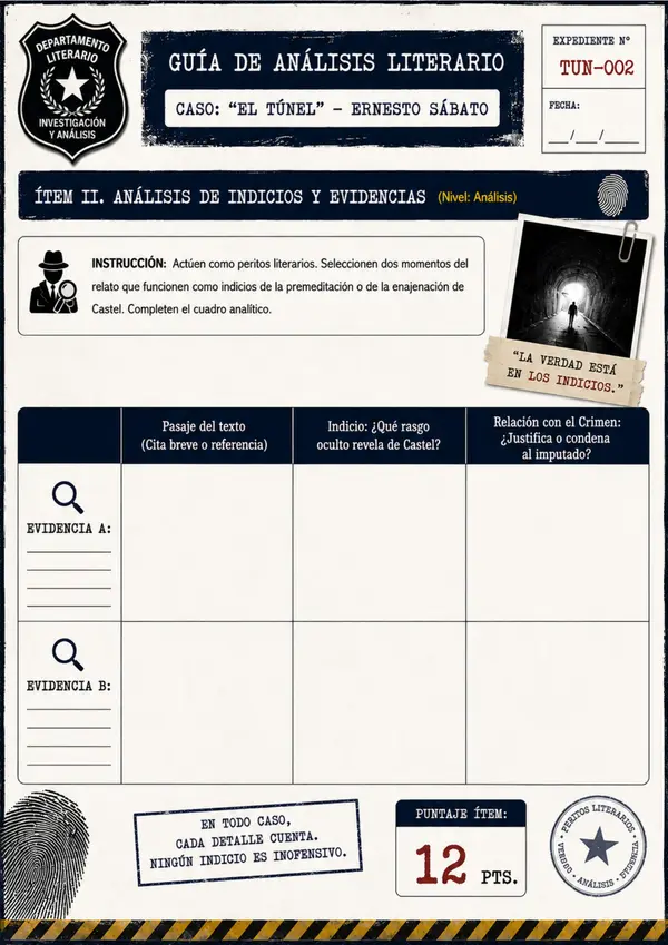 Evaluación libro "El túnel" Ernesto Sábato caso judicial