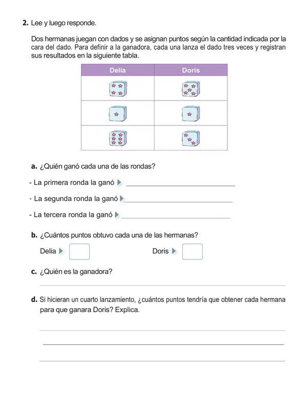 Guía de matemática 2°año  "Pictograma y Juego aleatorio"