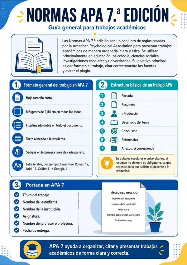 Infografías educativas: Normas APA 7.ª edición