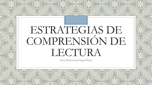ESTRATEGIAS DE COMPRENSION LECTORA