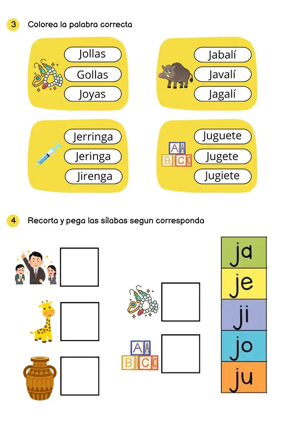 Guía de lenguaje letra J