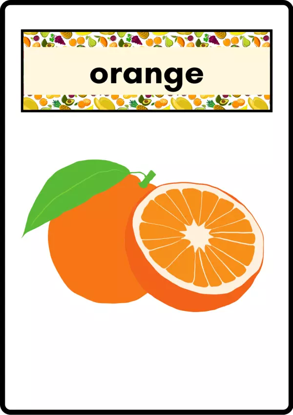 Flash Cards vocabulario de las Frutas en inglés