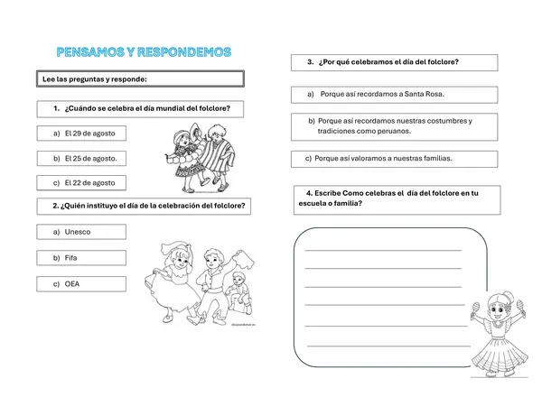 Ficha de actividad "FOLCLORE"