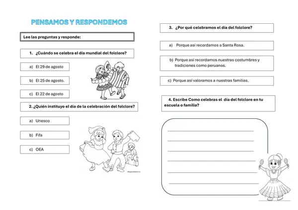 Ficha de actividad "FOLCLORE"