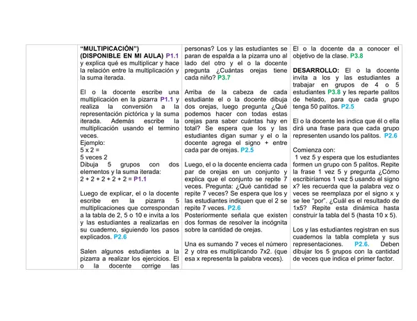 Planificación Clase a Clase: Octubre | Matemática Segundo Básico