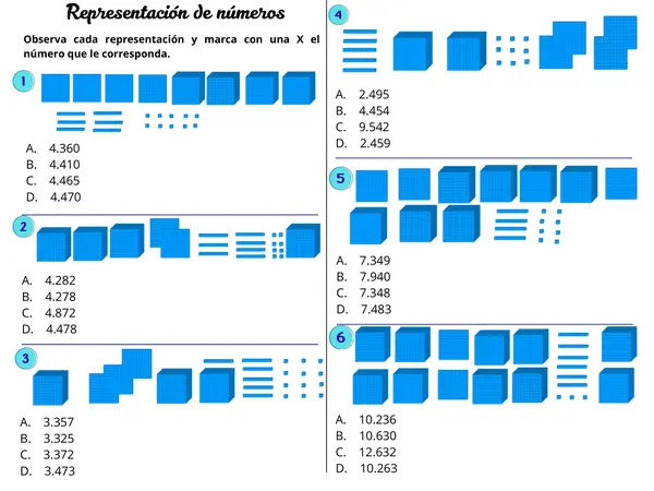 Identificación de números a partir de representaciones (3° a 4° Básico)